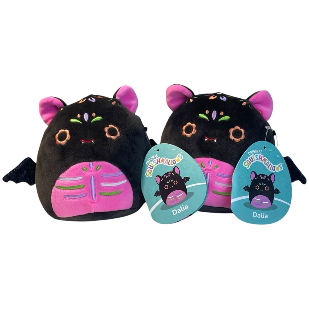 NWT Squishmallows 5” DALIA Bat Plush LOT OF 2 Halloween DOTD Day of the Dead Toy